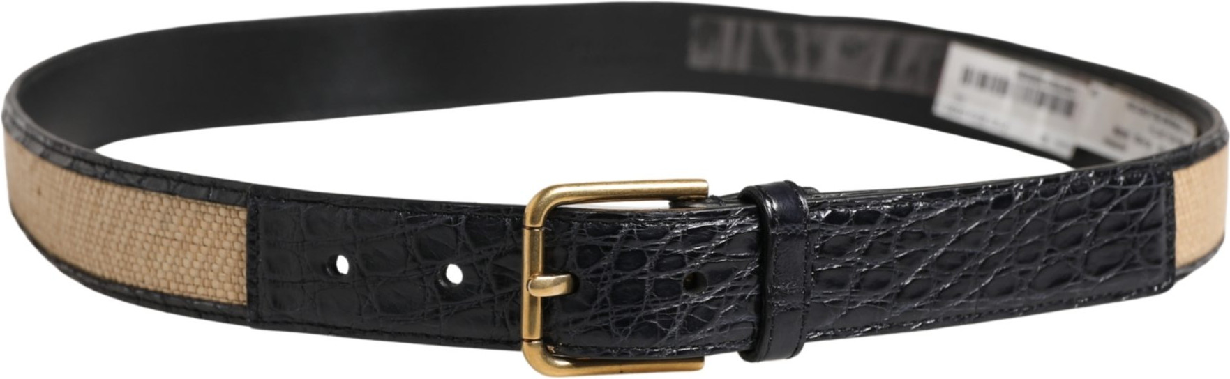 Dolce & Gabbana Beige Braided Leather Metal Buckle Belt