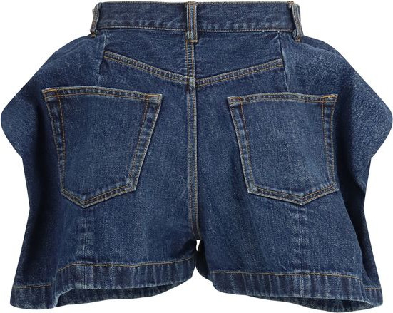 Blue Cotton Bermuda Shorts by Sacai