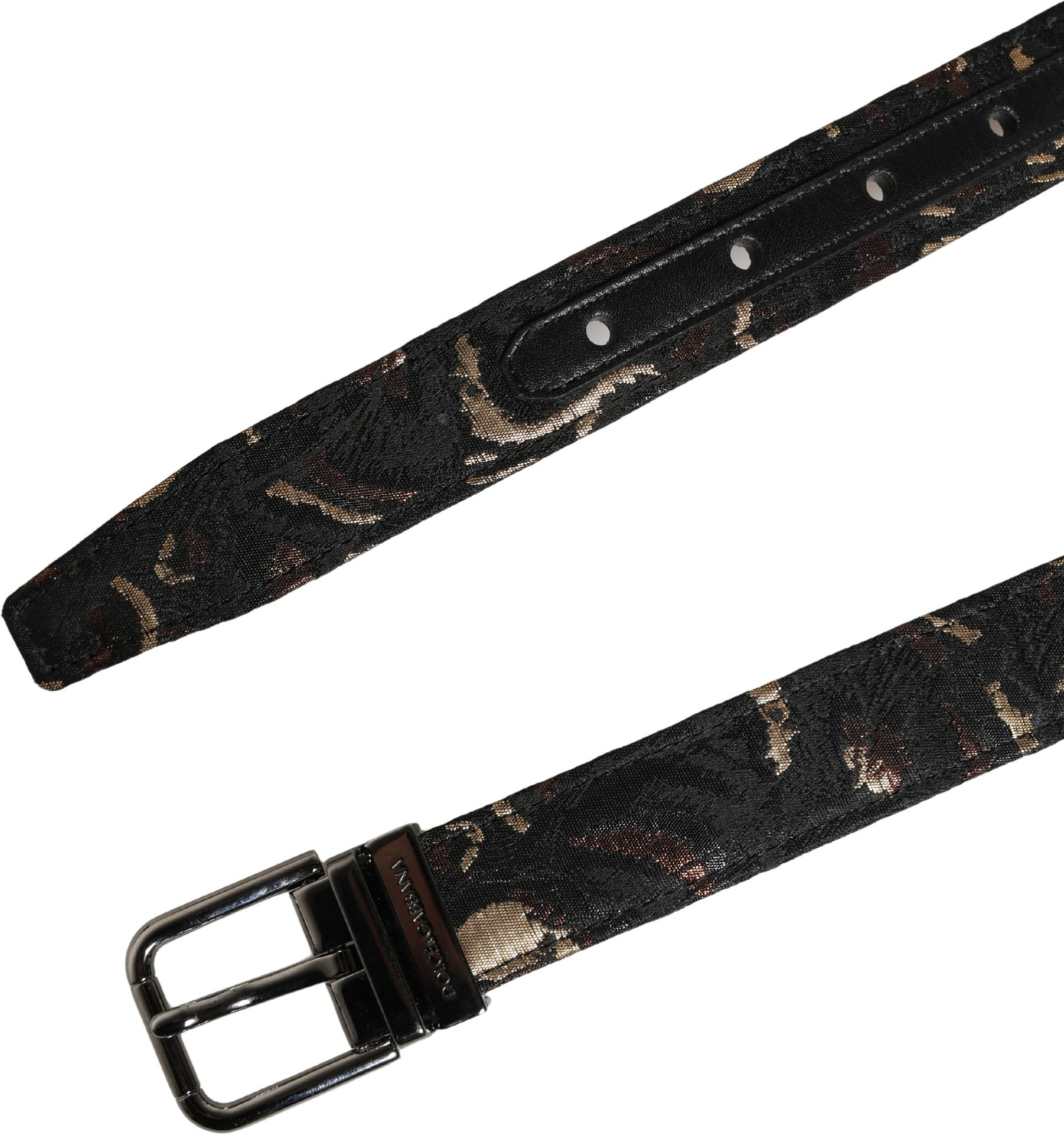 Multicolor Jacquard Gürtel mit silberner Metallschnalle