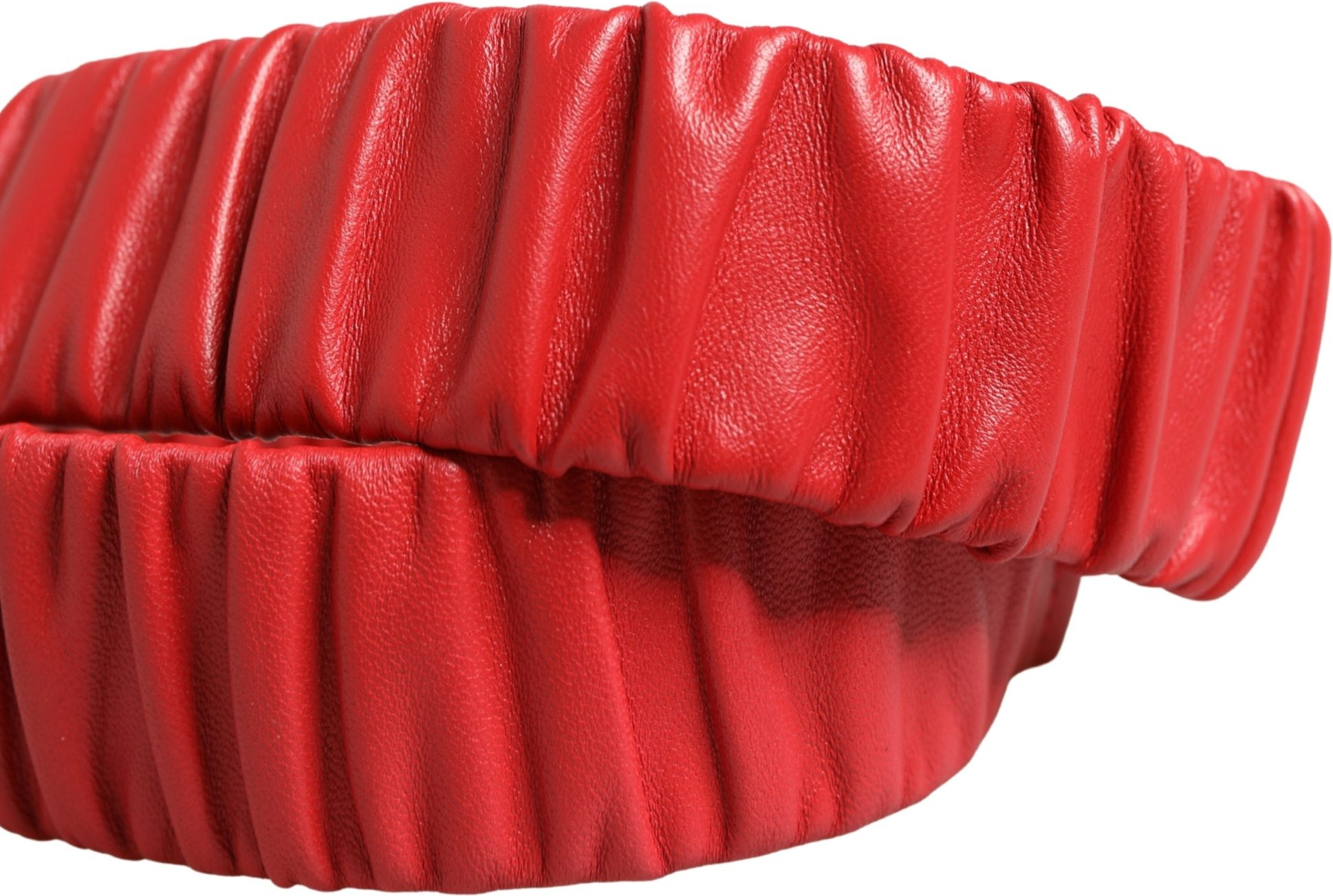 Red Leather Gold Heart Metal Buckle Belt Dolce & Gabbana