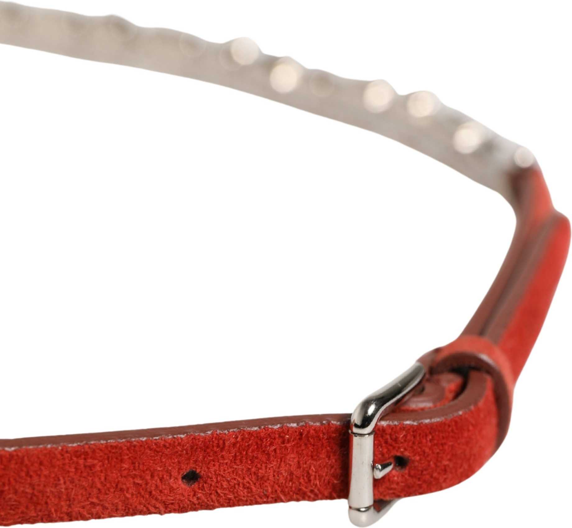 Gürtel Dolce & Gabbana Roter Samt Kristalle Kette Verziert