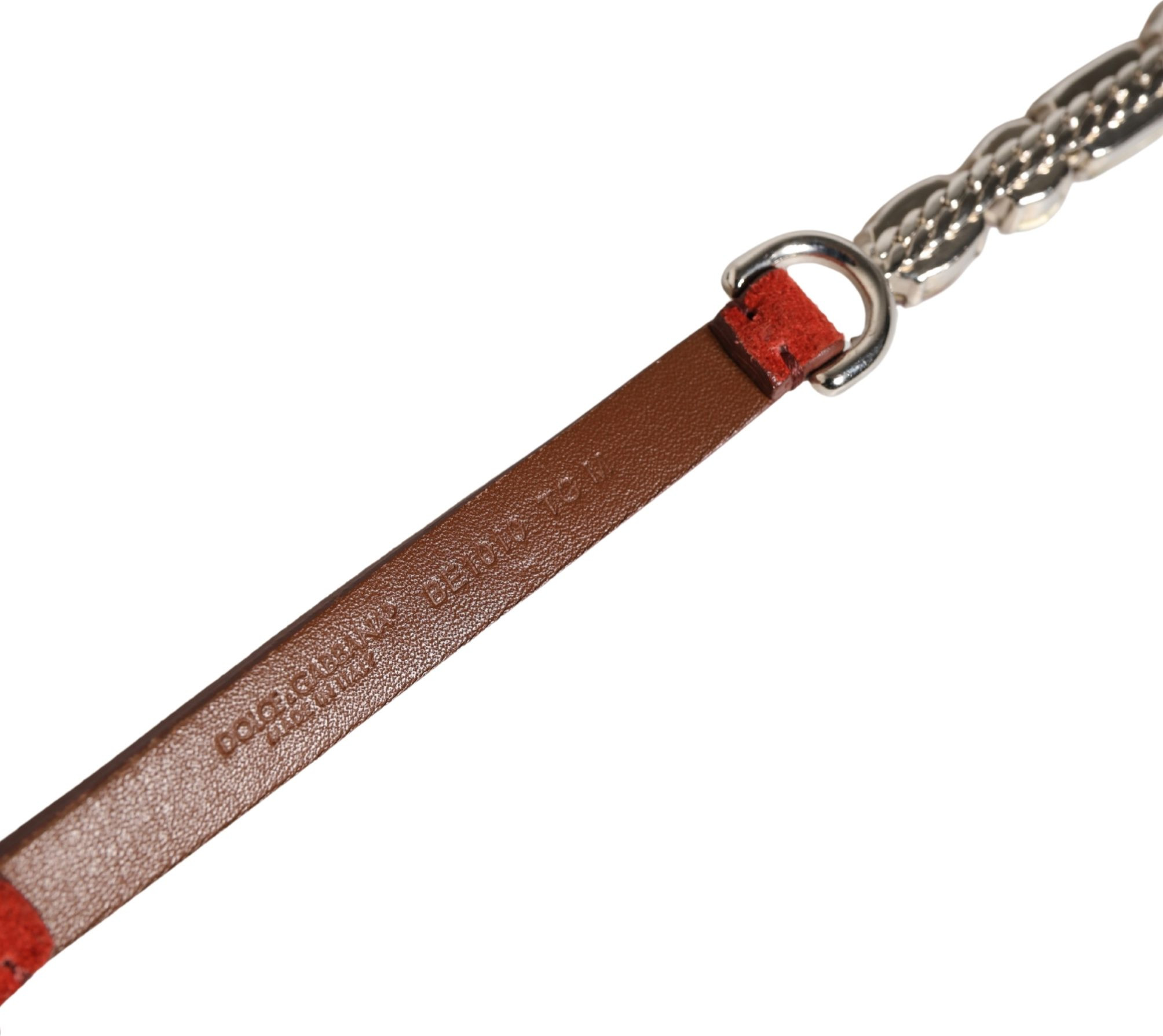 Gürtel Dolce & Gabbana Roter Samt Kristalle Kette Verziert