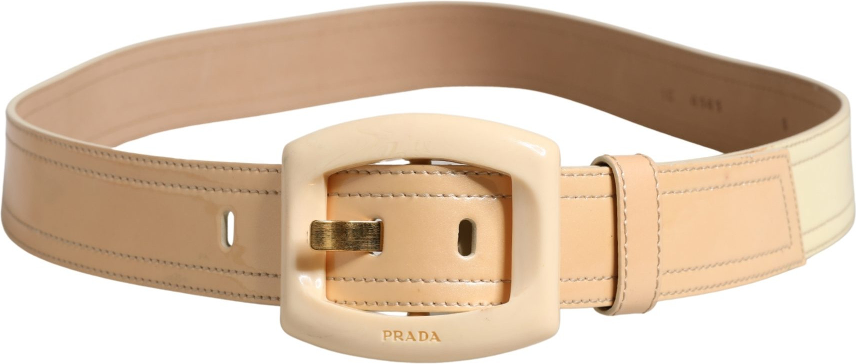 Leather Logo Wide Waist Belt Prada