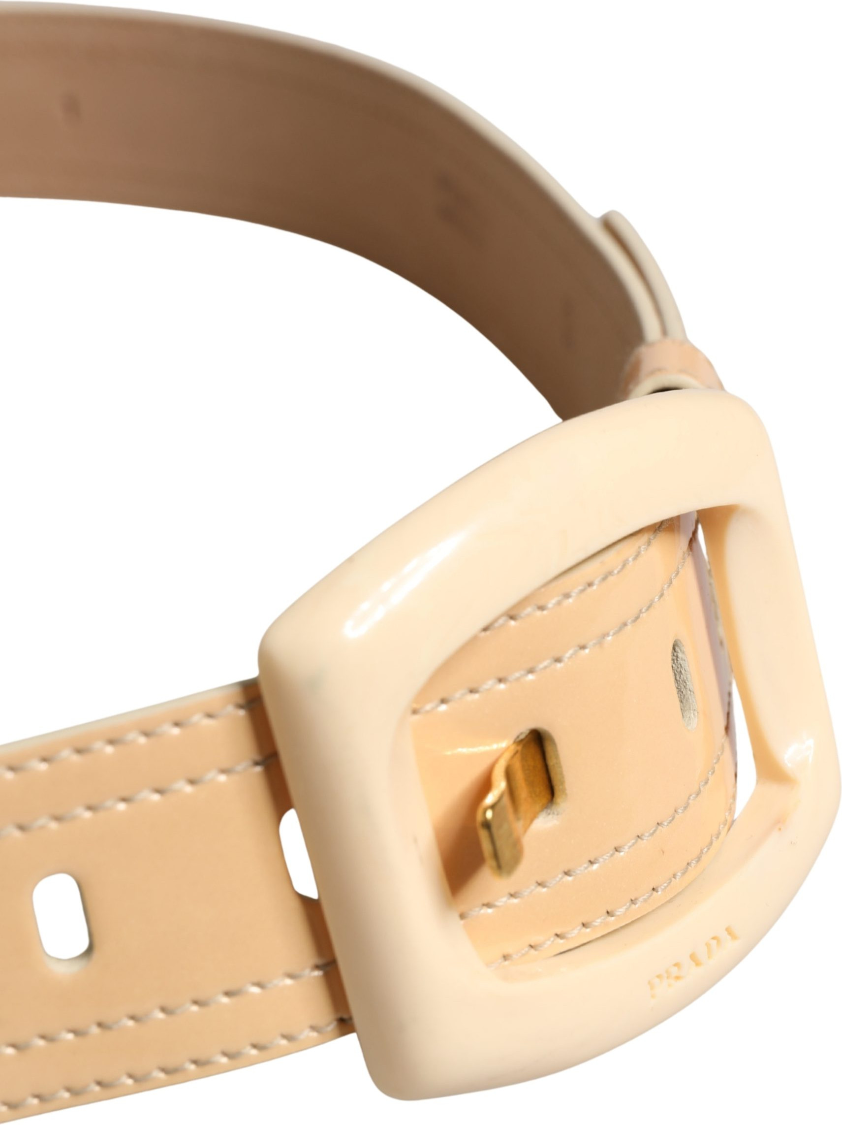Leather Logo Wide Waist Belt Prada