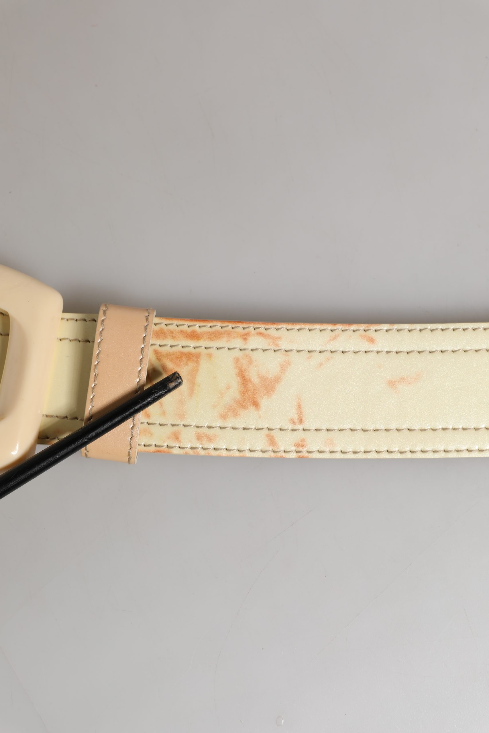 Leather Logo Wide Waist Belt Prada