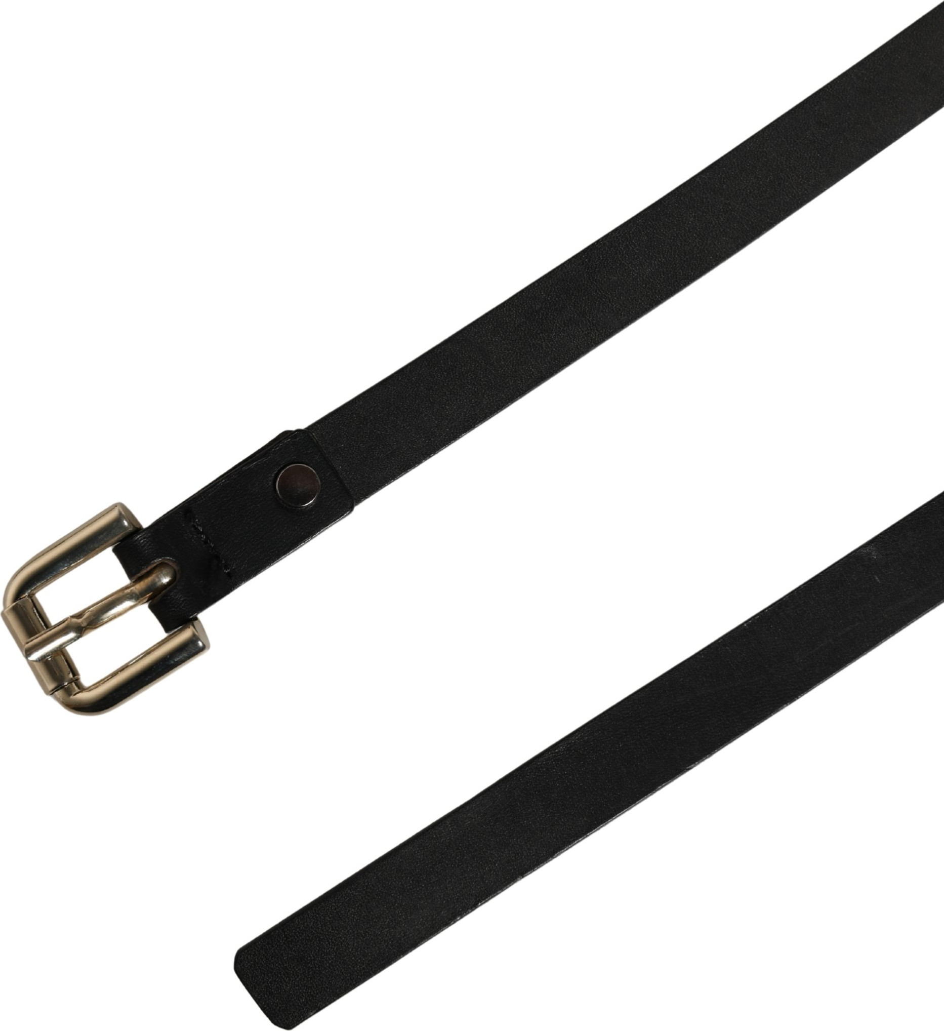 Black Leather Slim Gold Tone Buckle Waist Belt Gianfranco Ferre