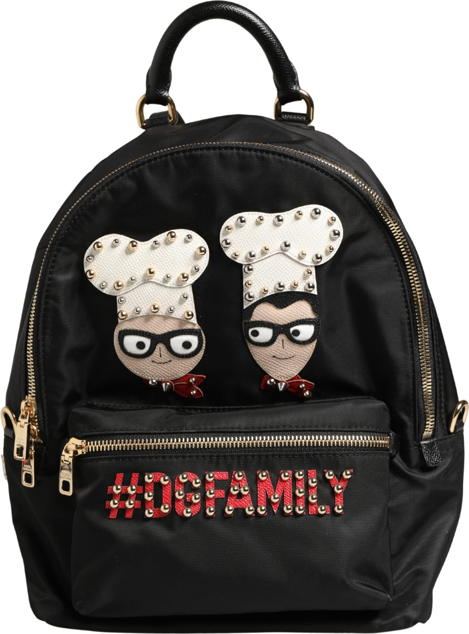 Bag VULCANO Black Nylon #DGFAMILY Embellished Backpack Bag Dolce & Gabbana