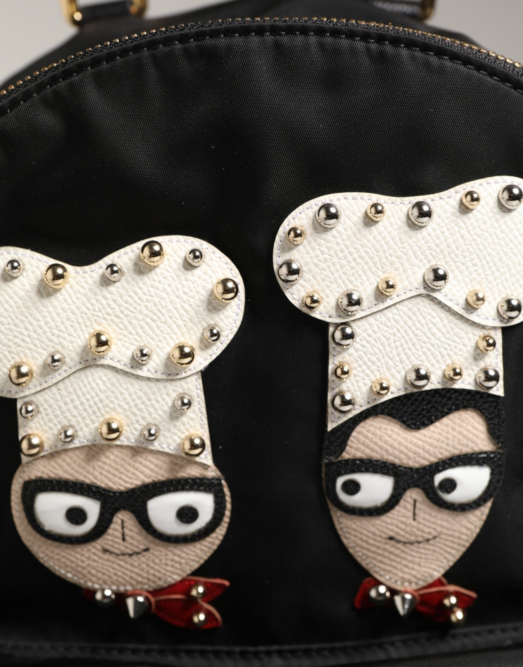 Bag VULCANO Black Nylon #DGFAMILY Embellished Backpack Bag Dolce & Gabbana