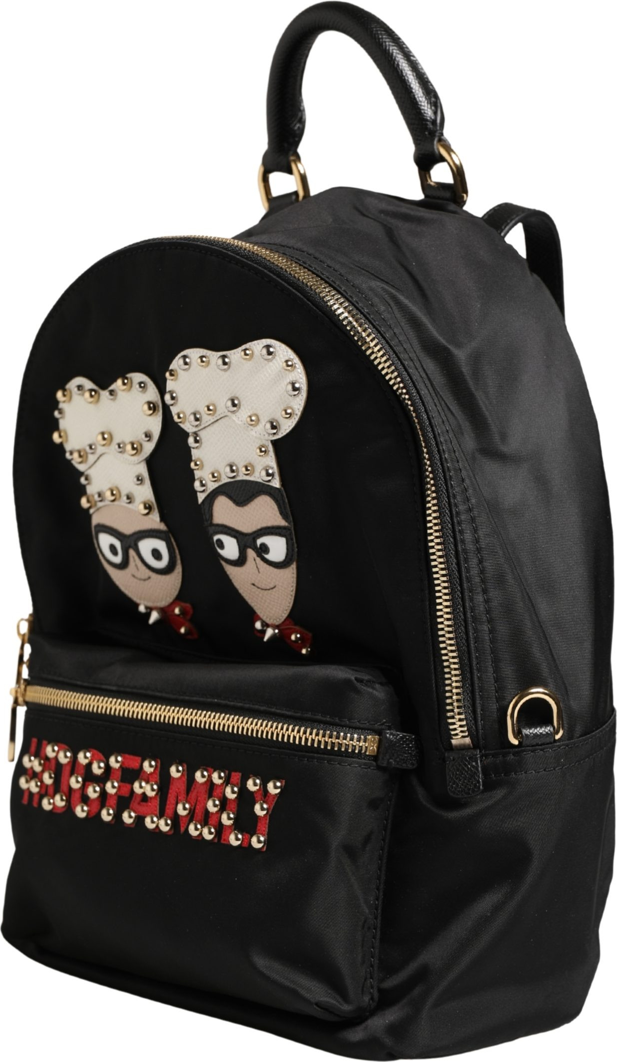 Bag VULCANO Black Nylon #DGFAMILY Embellished Backpack Bag Dolce & Gabbana