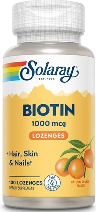 High Potency Biotin 1000 Mcg Natural Orange Juice Flavor Solaray