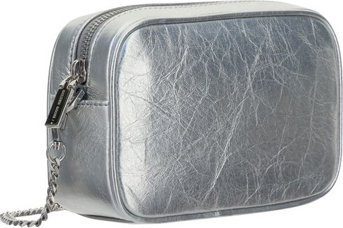 Gray Leather Shoulder Bag
