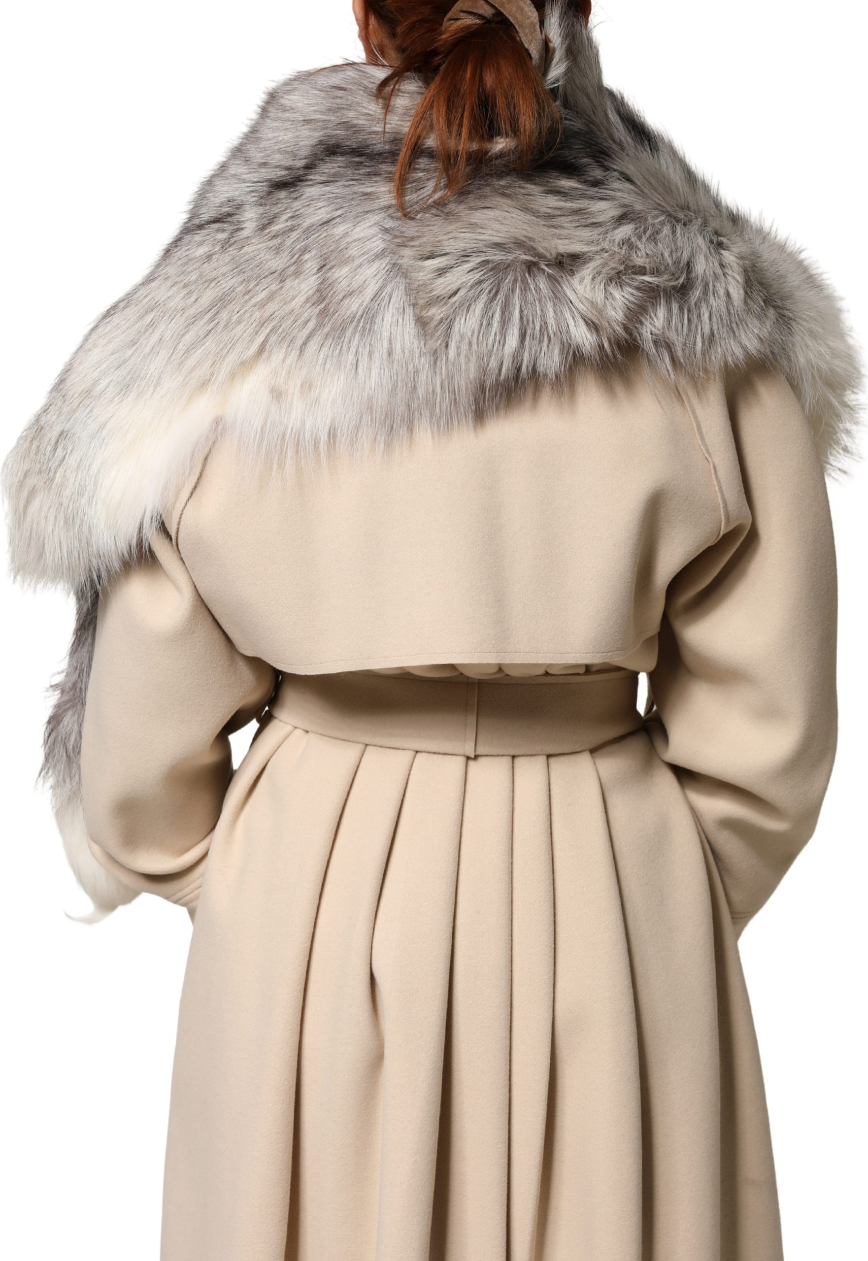 Scarf Dolce & Gabbana White Fox Fur Neck Wrap Warmer