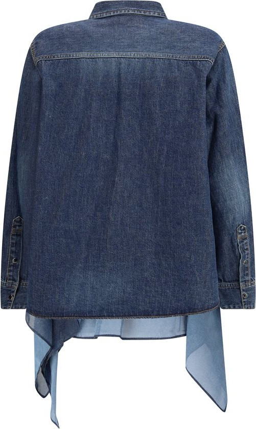 Джинсовая рубашка Sacai синяя