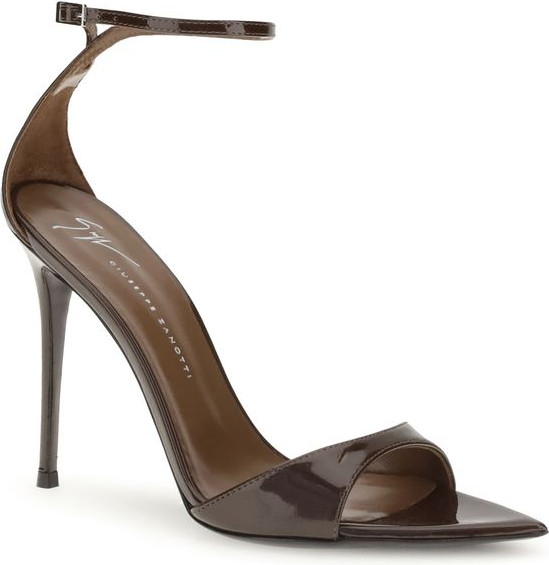 Черные кожаные босоножки на шпильке Giuseppe Zanotti