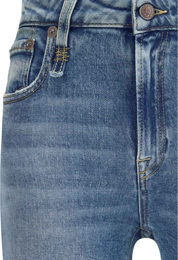 R13 Blue Cotton Flared Jeans