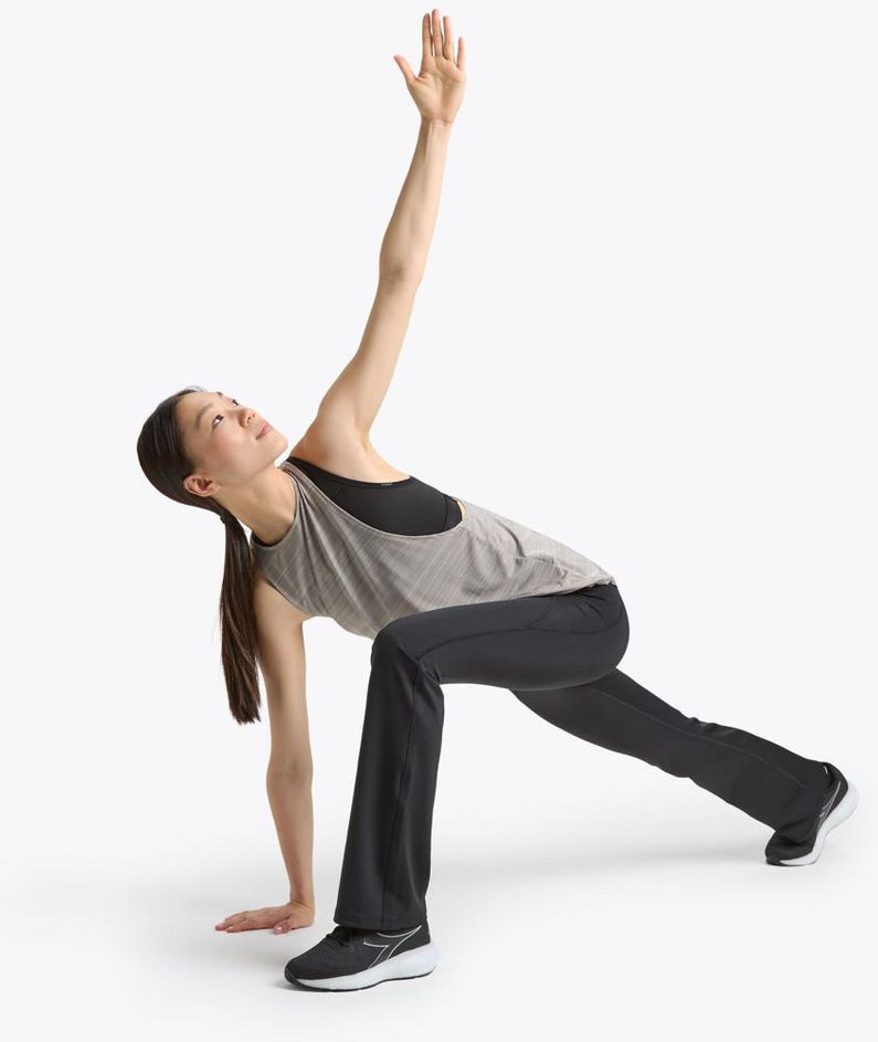 Black Polyester Athletic Pants by Diadora