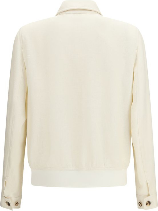White Silk Jacket Brunello Cucinelli