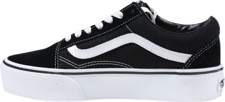 Кроссовки Vans черно-белые тканевые на платформе