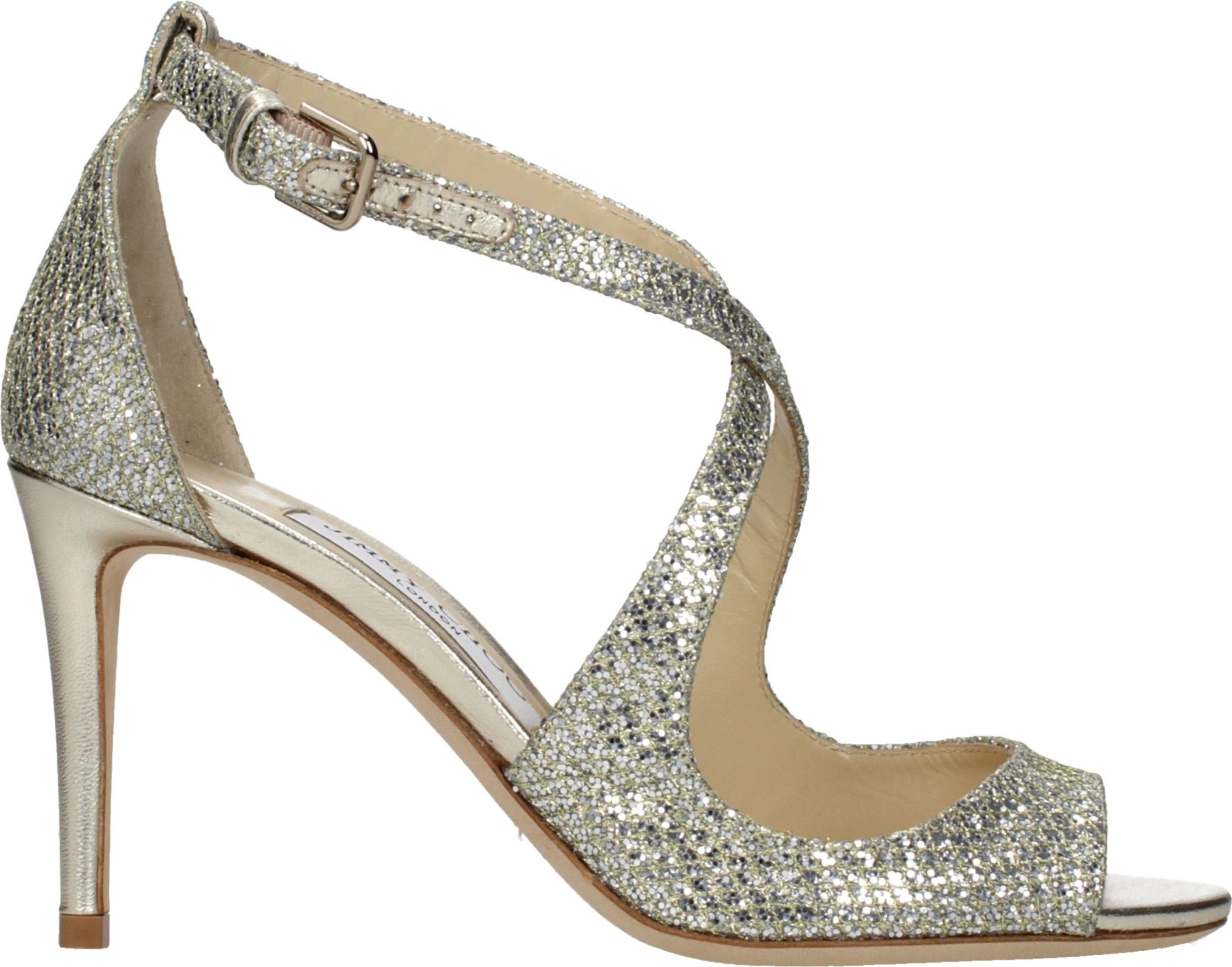 Gold Plastic Stiletto Heel Sandals by Jimmy Choo Eyewear