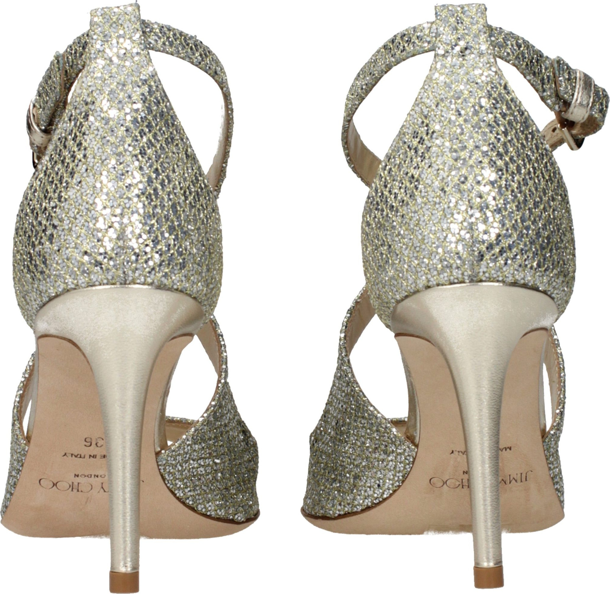Gold Plastic Stiletto Heel Sandals by Jimmy Choo Eyewear