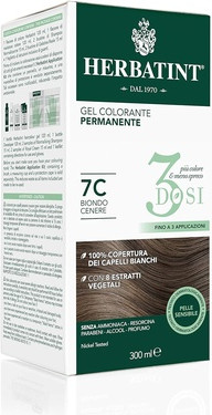 Permanente Haarfarbe Gel - Herbatint 7C Aschblond