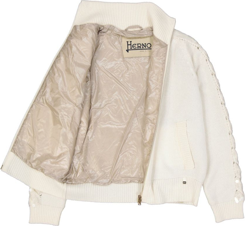 White Cashmere Cardigan Herno