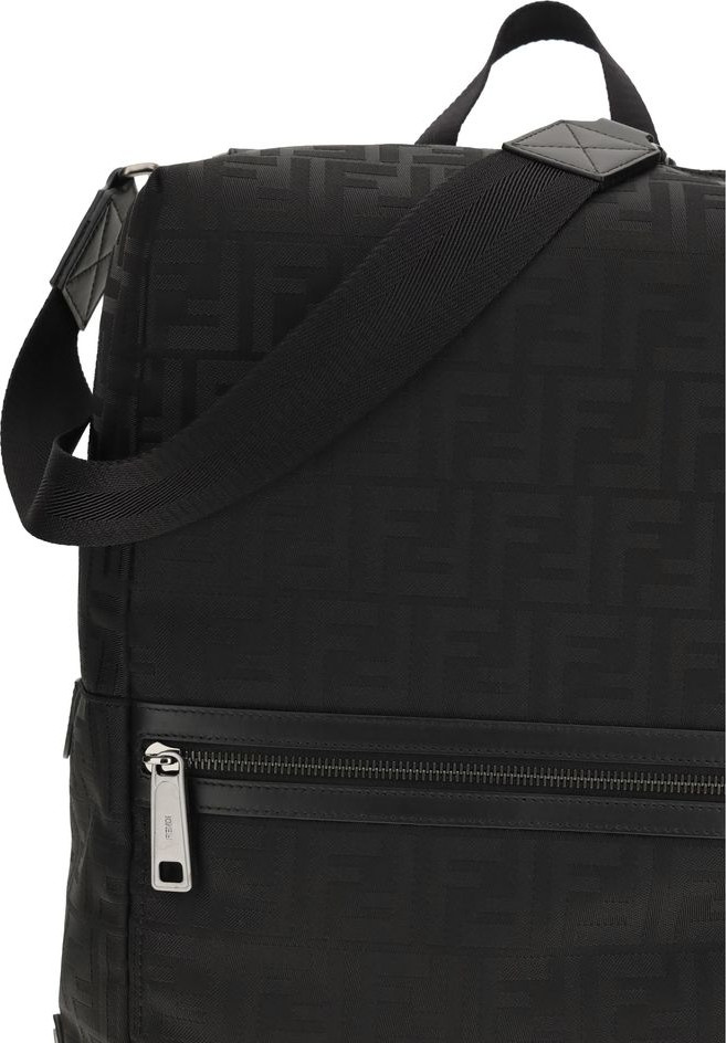 Black Nylon Backpack Fendi