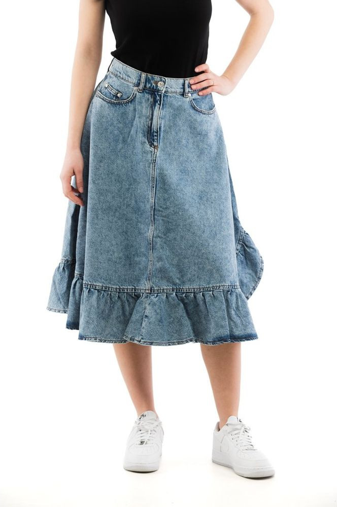 Multicolor Denim Skirt Moschino
