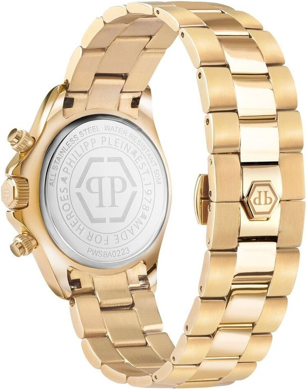 Philipp Plein Gold Stainless Steel Dress Watch