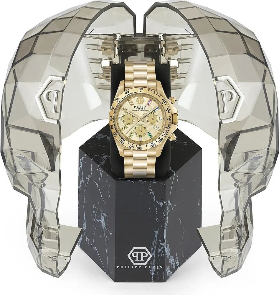 Philipp Plein Gold Stainless Steel Dress Watch