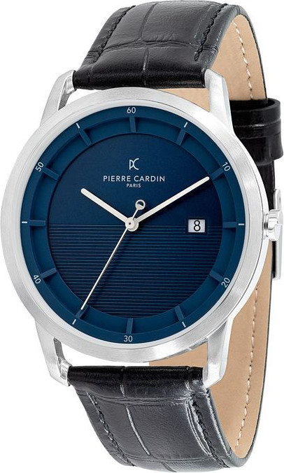 Pierre Cardin Black Leather Dress Watch