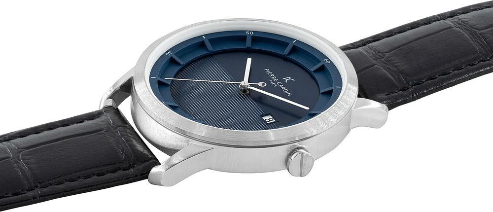 Pierre Cardin Black Leather Dress Watch