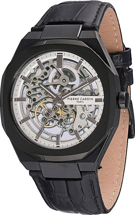 Black Leather Dress Watch Pierre Cardin