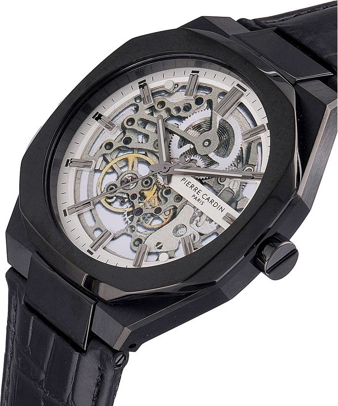 Black Leather Dress Watch Pierre Cardin