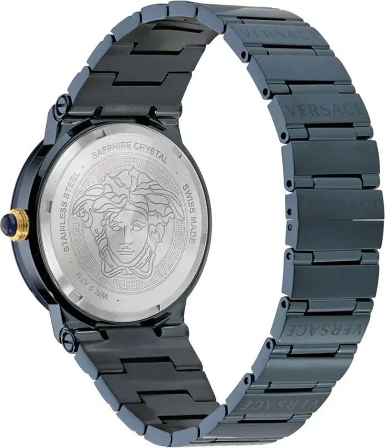 Blue Stainless Steel Dress Watch Versace