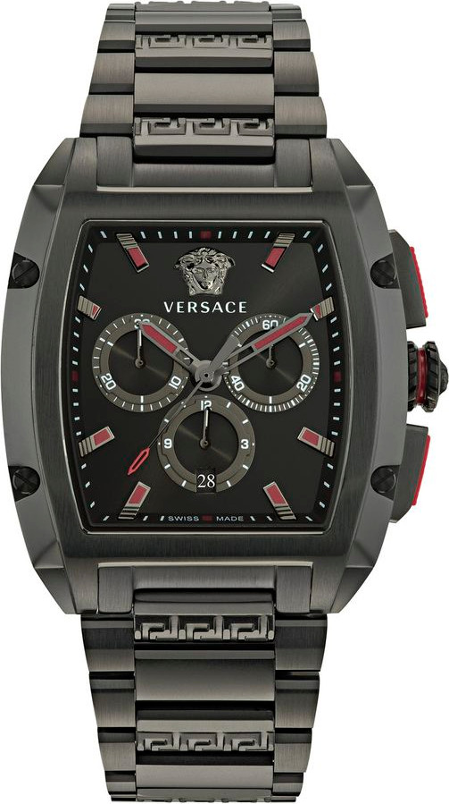 Black Stainless Steel Dress Watch Versace