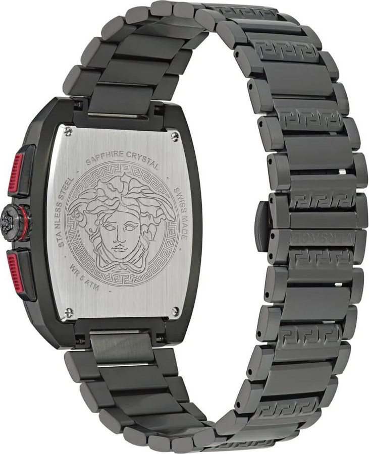 Black Stainless Steel Dress Watch Versace