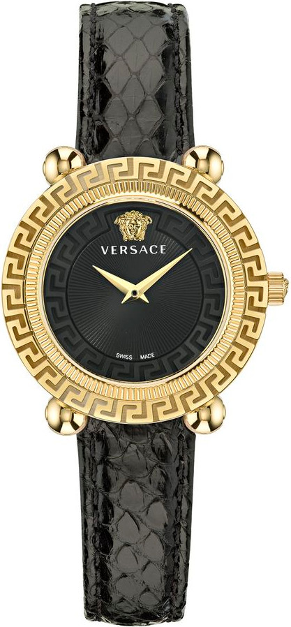 Black Fur Dress Watch Versace