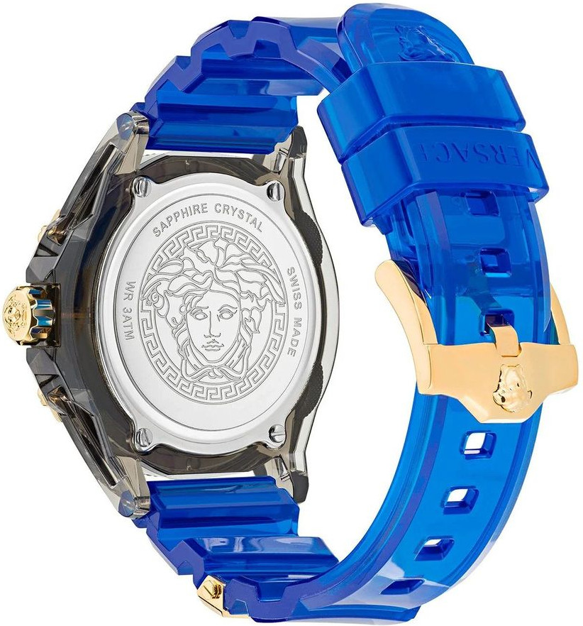 Blue Synthetic Dress Watch Versace