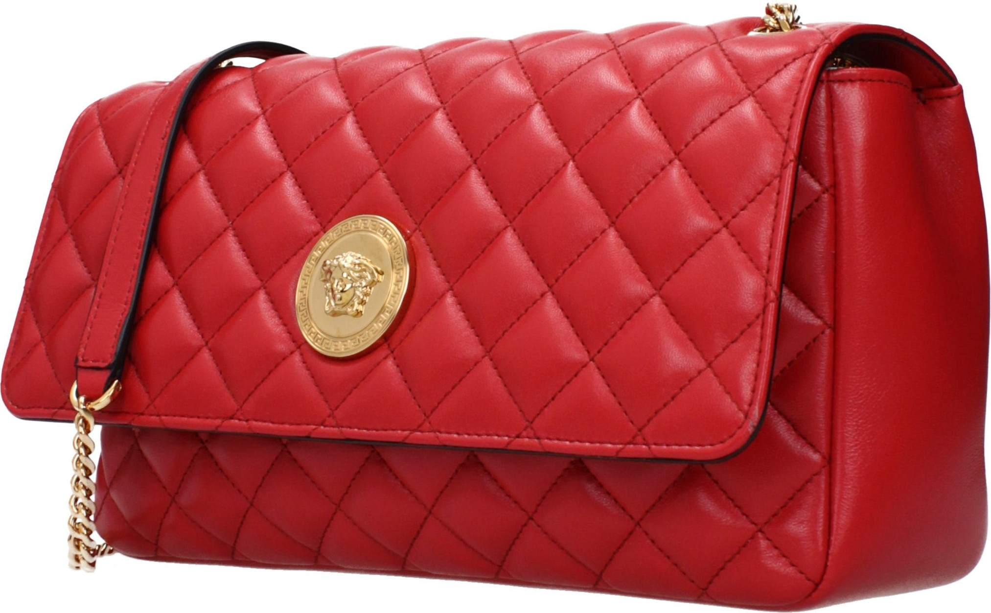 Red Leather Shoulder Bag Versace