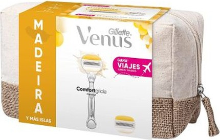 Gillette Hair Removal Razor 5 Blades For Women Wood Set With Charger And Toiletry Bag