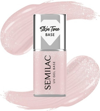 Hybrid Nagellack Basis Semilac Semitransparent Glitter Beige