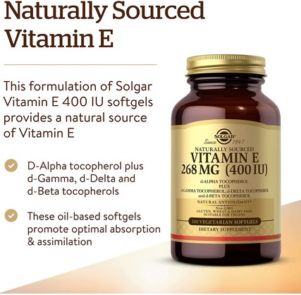 Solgar Natural Source Vitamin E 268mg Vegetable Softgels