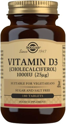 Tablets Solgar Vitamin D3 Cholecalciferol 1000 IU