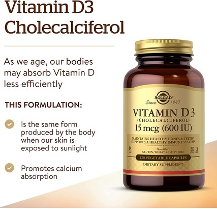 Vitamin D3 Cholecalciferol Supplement Solgar