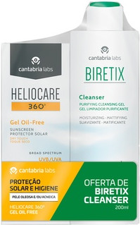 Gel Oil-Free Sunscreen Heliocare + Cleansing Gel Biretix