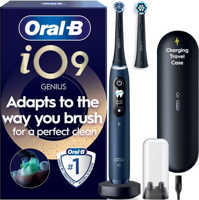 Oral-B Io9 Electric Toothbrush Sapphire Blue With 2 Brush Heads And Charging Travel Case