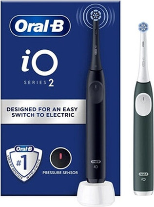Elektrische Zahnbürste Oral-B Io2 Serie Duo Pack Nachtschwarzwald Grün