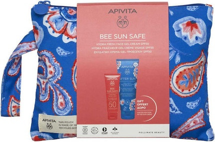 Gesichts-Gelcreme Apivita Bee Sun Safe Hydra Fresh mit LSF 50 und After Sun Beruhigungs-Gel-Creme Set