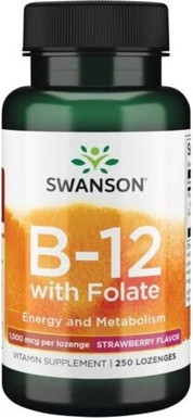 Vitamin B-12 1000mcg & Folate 665mcg Lozenges Swanson